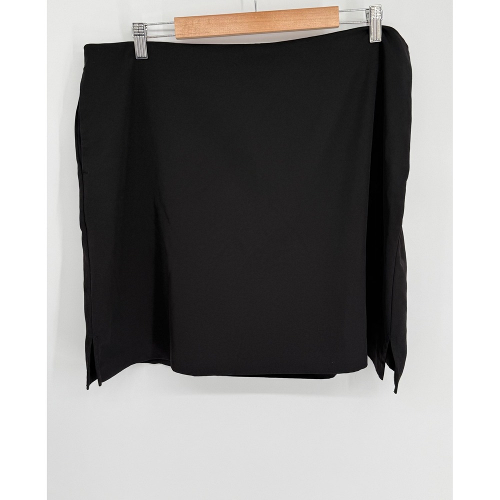 Coral‎ Bay Golf Women Black Side Zip Skort Solid Lined Activewear Skirt Sz 18